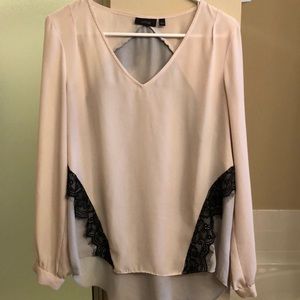 Sheer light pink and grey dress shirt